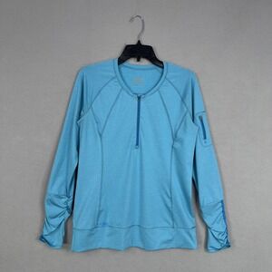 Outdoor Research Pullover Womens Medium Blue 1/4 Zip Performance Hiking Top